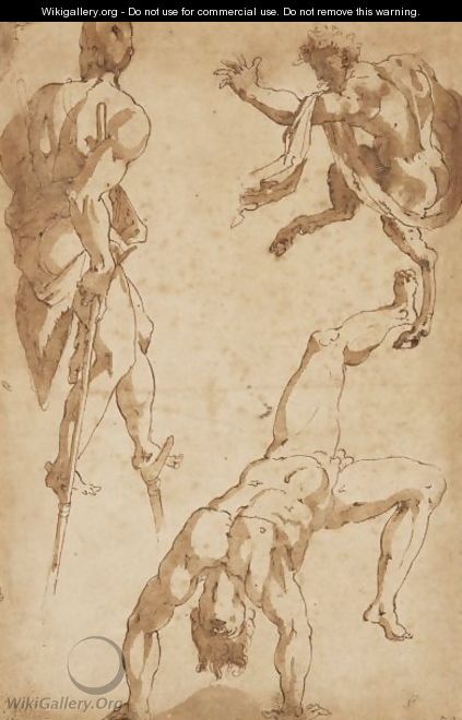 Studies Of Figures And A Faun - (after) Fiorentino Rosso