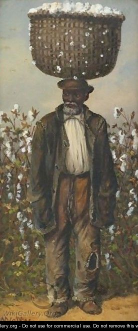 Man With A Basket Of Cotton - William Aiken Walker
