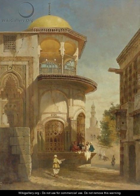 A Street Scene In Old Cairo Near The Ibn Tulun Mosque - Adrien Dauzats