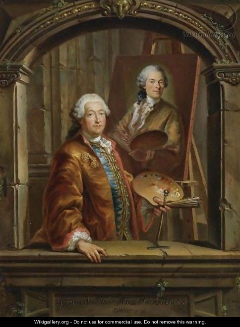 Portrait Of Georges Desmarees (1697-1776) At His Easel Painting A Portrait Of Johann Christian Thomas Winck (1738-1797) - Bartholomaus Ignaz Weiss
