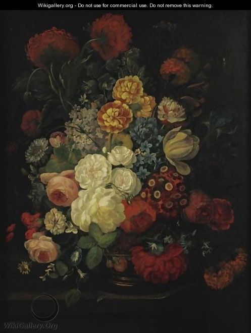 Still Life With Flowers In A Vase - (after) Jean-Baptiste Monnoyer