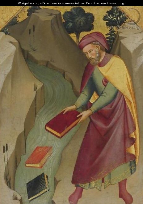 The Magus Hermogenes Casting His Magic Books Into The Water - Lorenzo Monaco