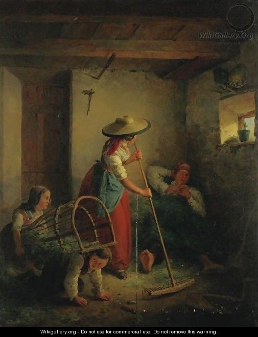 Cleaning The Stable - Eduard Ritter