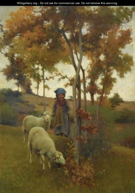 The Little Shepherdess And Her Sheep - Stefano Bruzzi