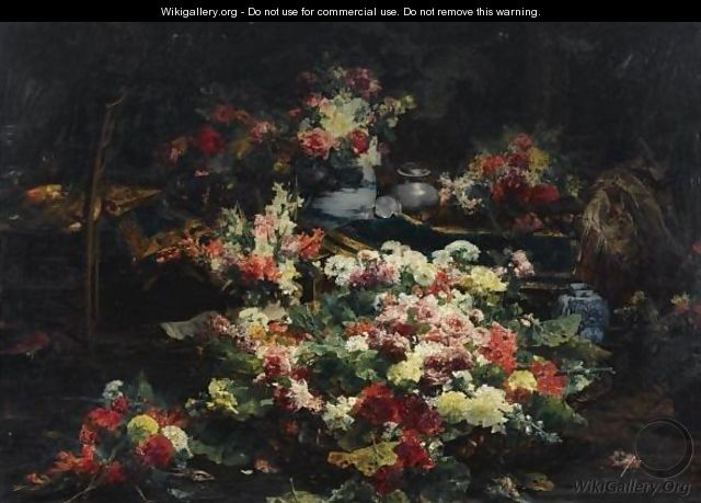 An Abundance Of Flowers In The Artist