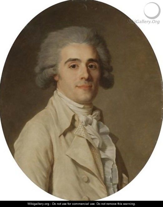 Portrait Of A Gentleman, Half Length, Wearing White - Jean-Louis Voille