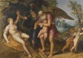 Minerva And Time Clipping Cupid's Wings - Flemish School