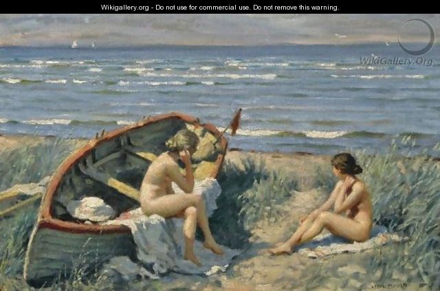 Motiv Fra Bastad (The Beach At Bastad) - Paul-Gustave Fischer