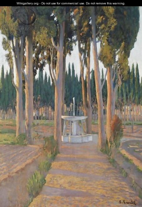 Golden Cypresses - The Orchard Of The Duke Of Gor - Santiago Rusinol i Prats