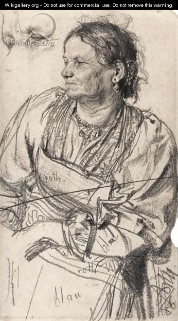 Tiroler Bauerin (Woman From The Tyrol) - Adolph von Menzel