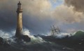 Shipping Off The Eddystone Lighthouse - (after) Vilhelm Melbye