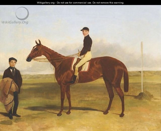 A Bay Racehorse With Jockey Up - Harry Hall