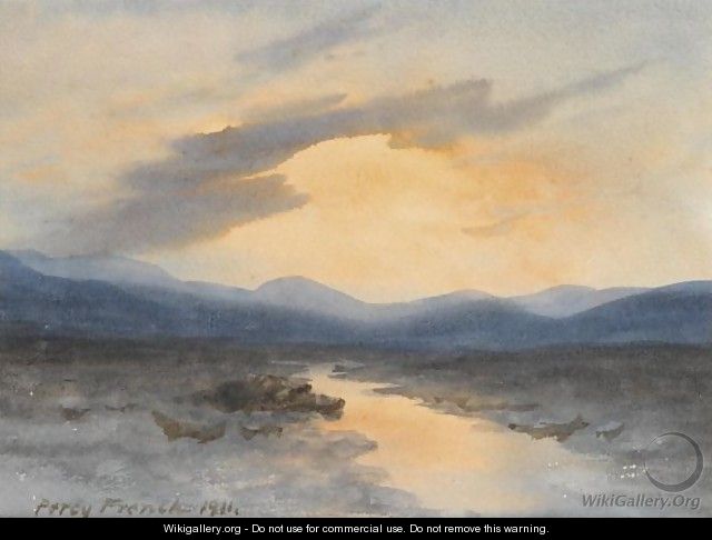 Sunset Over Bog Landscape - William Percy French