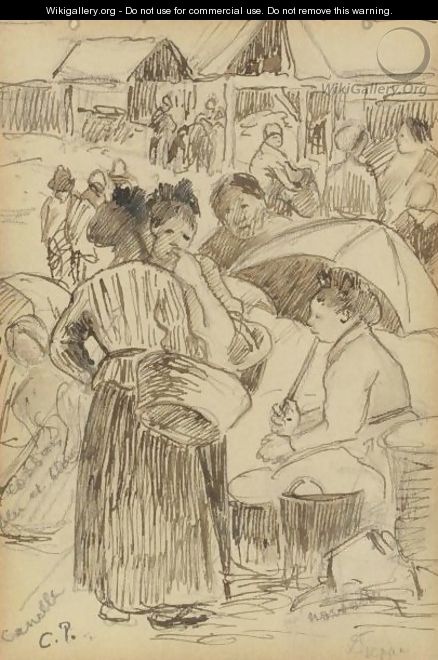 Le Marche A Dieppe - Camille Pissarro