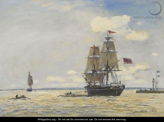 Navire Norvegien Sortant Du Port De Honfleur - Johan Barthold Jongkind