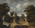 A View Of A Village In A Forest Landscape, With An Inn On The Banks Of A River - Jan Looten