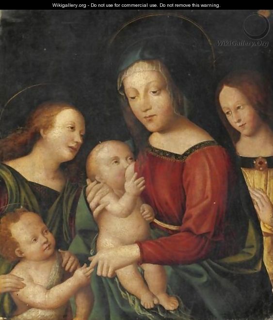 Madonna Con Bambino, San Giovannino E Angeli - Italian Unknown Master