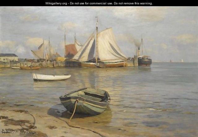Harbour Scene - Eugene Gustav Ducker