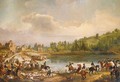 Deer hunting on saint Hubert's day inn 1818 - (after) Antoine-Eugene Ronjat