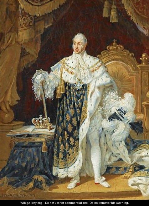 Portrait De Charles X En Costume De Sacre - (after) Robert-Jacques-Francois-Faust Lefevre