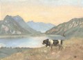 Lake Thun And Brienz With Freiburg Simmental Bull - Ferdinand Hodler