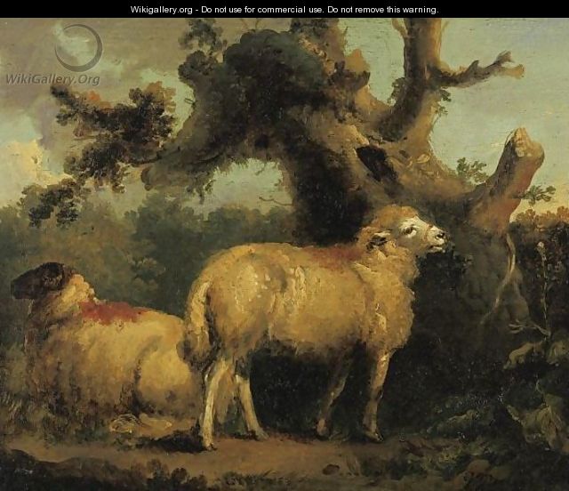 Two Sheep In A Landscape - George Morland