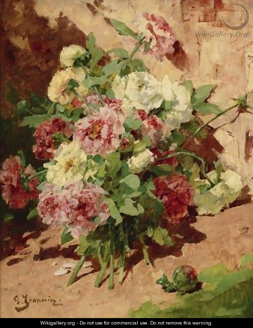 Pink And White Peonies - Georges Jeannin