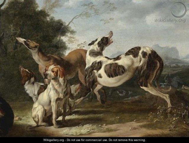 Dogs Getting Ready For The Hunt - Carl Borromaus Andreas Ruthart