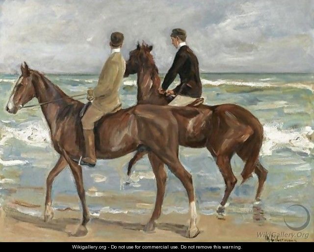 Two Riders On A Beach - Max Liebermann