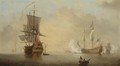 Vessels Becalmed Off The Coast - Samuel Scott