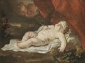 The Christ Child Sleeping In A Landscape Attended By Putti - (after) Luca Giordano