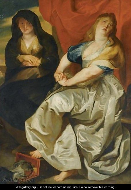 The Magdalene Repenting Of Her Wordly Vanities - (after) Sir Peter Paul Rubens