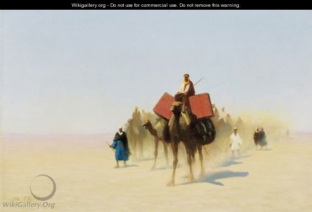 Caravan Of Egyptian Dealers, Suez Desert - Charles Théodore Frère
