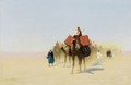 Caravan Of Egyptian Dealers, Suez Desert - Charles Théodore Frère