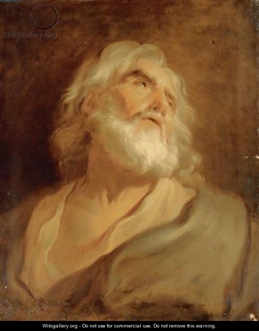 Study Of An Old Man - French School