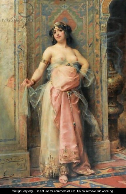 A Young Oriental Girl With A Perfume Burne - Henri Adriene Tanoux