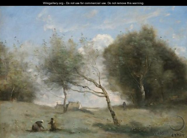 Les Pres De La Petite Ferme - Jean-Baptiste-Camille Corot