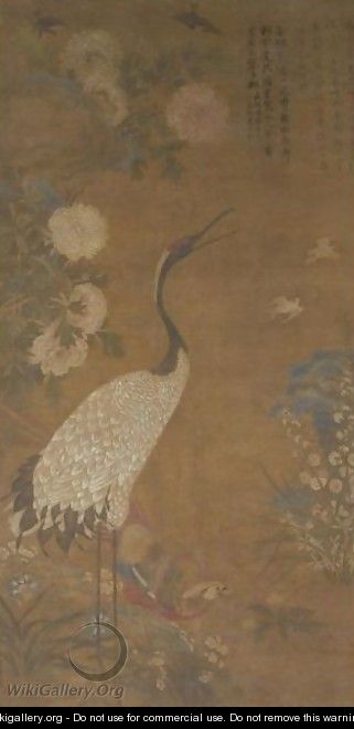 Bird with flowers - Bian Wenjin