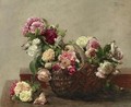 Panier De Roses - Ignace Henri Jean Fantin-Latour