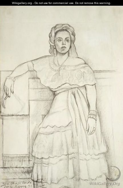 Portrait Of Nina Palou - Diego Rivera