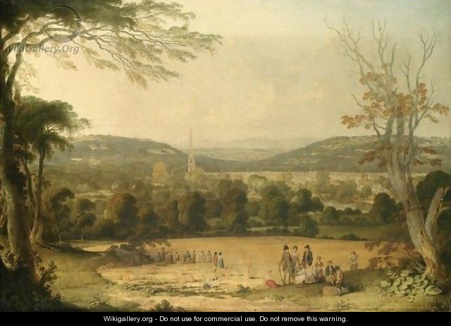 View Of Masham, Wensleydale, Figures Gathering The Harvest In The Foreground - J. Metcalfe