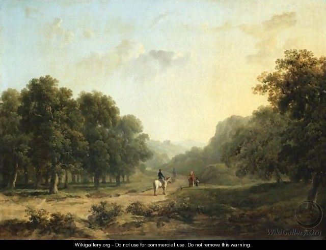 Landscape With Figures In The Foreground And A Ruin Beyond - James Arthur O