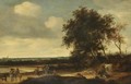 A Landscape With Cavaliers In The Foreground, A Church Beyond - Jacob Salomonsz. Ruysdael