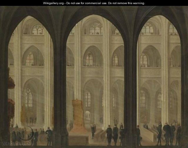 The Interior Of A Cathedral - Dutch School