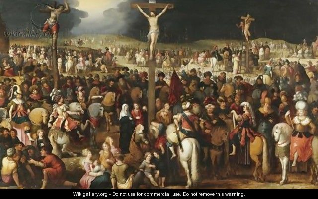 The Crucifixion On Mount Calvary - Louis de Caullery