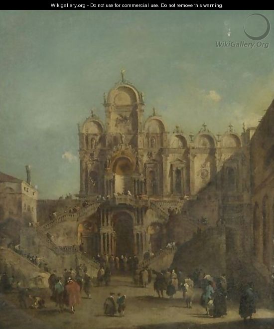 Venice, A View Of The Campo San Zanipolo With The Loggia Temporarily Erected Outside The Scuola Di San Marco For The Benediction Of Pope Pius VI On 19th May 1782 - (after) Francesco Guardi