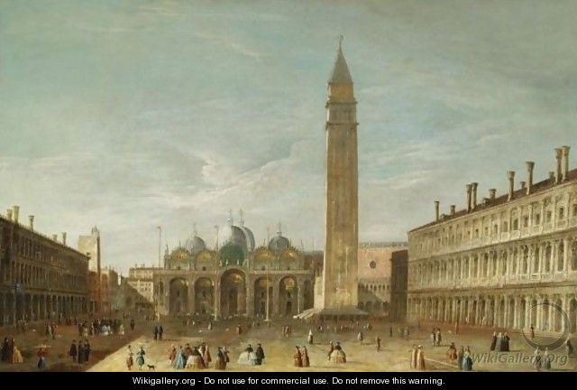 A View Of Piazza San Marco Looking Towards The Basilica - Apollonio Domenichini