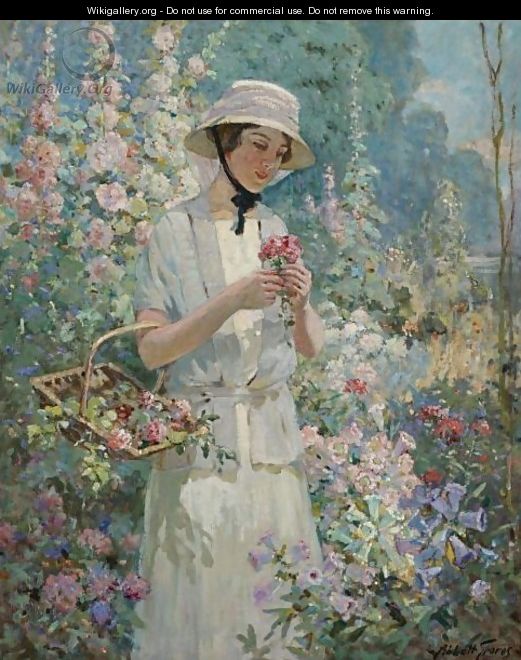 Woman With Flower Basket - Abbott Fuller Graves