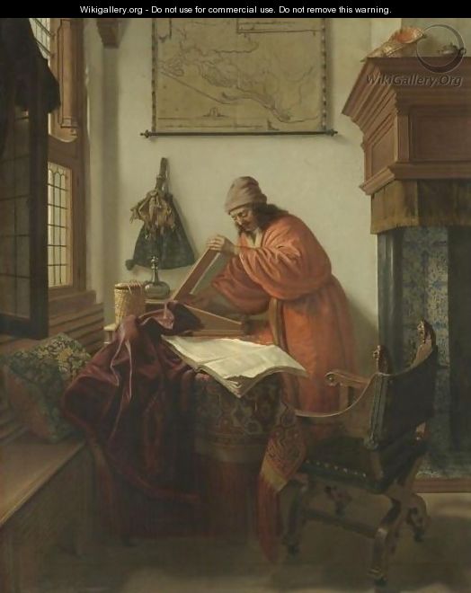 A Scholar In His Study - Cornelis De Man