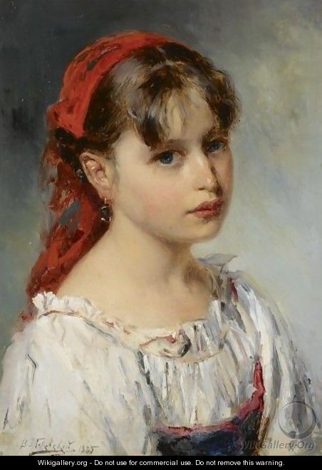 Portrait Of An Italian Girl - Vladimir Egorovic Makovsky